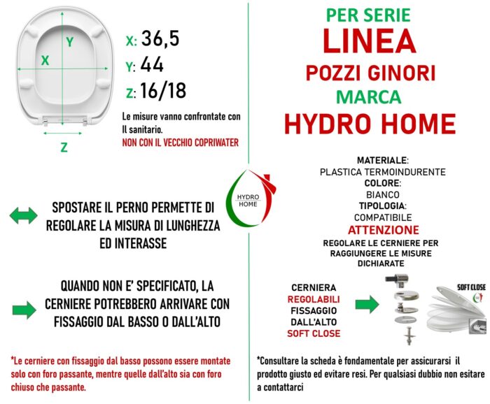 Copriwater Linea Pozzi Ginori Ceramica termoindurente Soft Close bianco - immagine 2