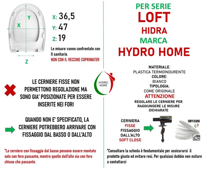 Copriwater Loft Hidra termoindurente Soft Close bianco come originale - immagine 2