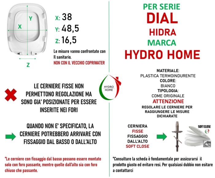 Copriwater Dial Hidra termoindurente Soft Close bianco come originale - immagine 2