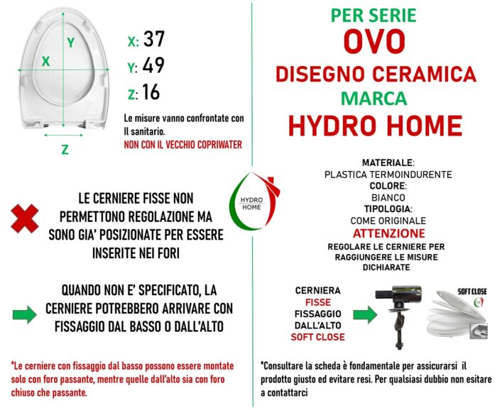 Copriwater Ovo Disegno Ceramica termoindurente Soft Close bianco come originale - immagine 2