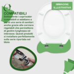 Copriwater Universale Ovale Stampato Animaletti compatibile con vari modelli termoindurente bianco - immagine 5