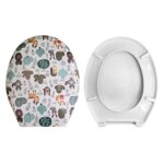 Copriwater Universale Ovale Stampato Animaletti compatibile con vari modelli termoindurente bianco