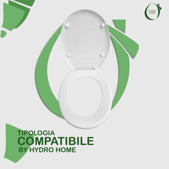 Copriwater Universale Ovale Stampato Tropic compatibile con vari modelli termoindurente bianco - immagine 4