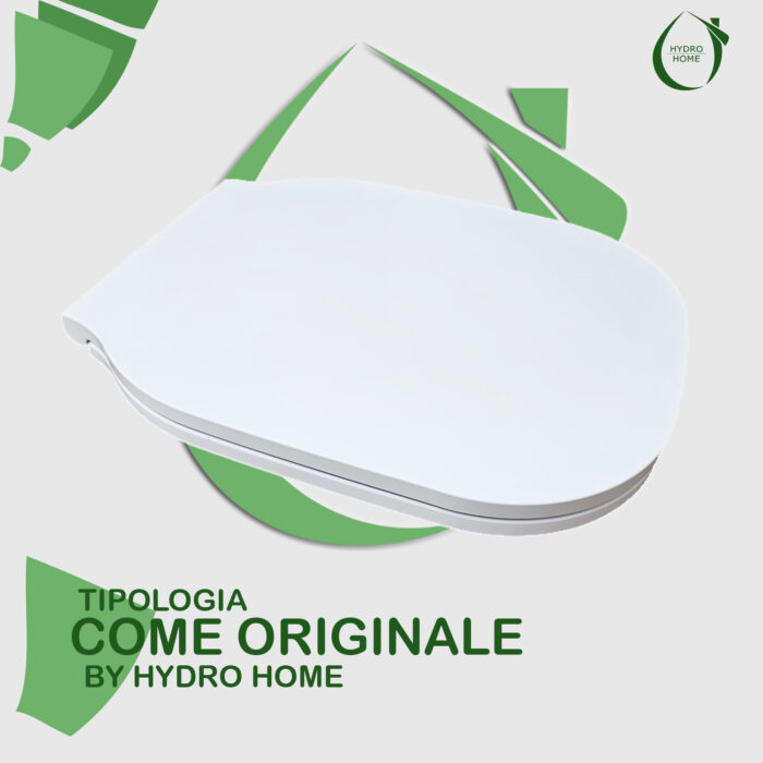 Copriwater Glaze Azzurra termoindurente Soft Close bianco come originale - immagine 3