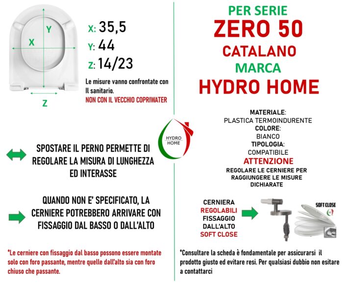 Copriwater Zero 50 Catalano termoindurente Soft Close bianco - immagine 2