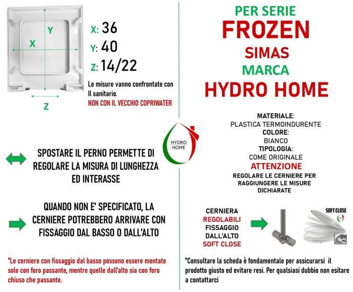 Copriwater Frozen Simas termoindurente Soft Close bianco come originale - immagine 2