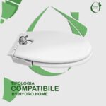 Copriwater Bidet Universale Ovale termoindurente bianco con erogatore acqua calda e fredda - immagine 3