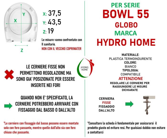 Copriwater Bowl 55 Globo termoindurente avvolgente bianco Sgancio Rapido - immagine 2