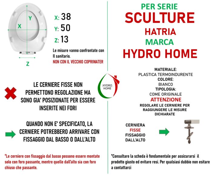 Copriwater Sculture Hatria termoindurente bianco come originale - immagine 2