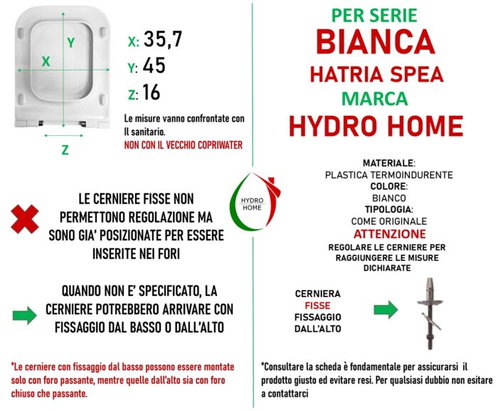 Copriwater Bianca Hatria Spea termoindurente bianco come originale - immagine 2