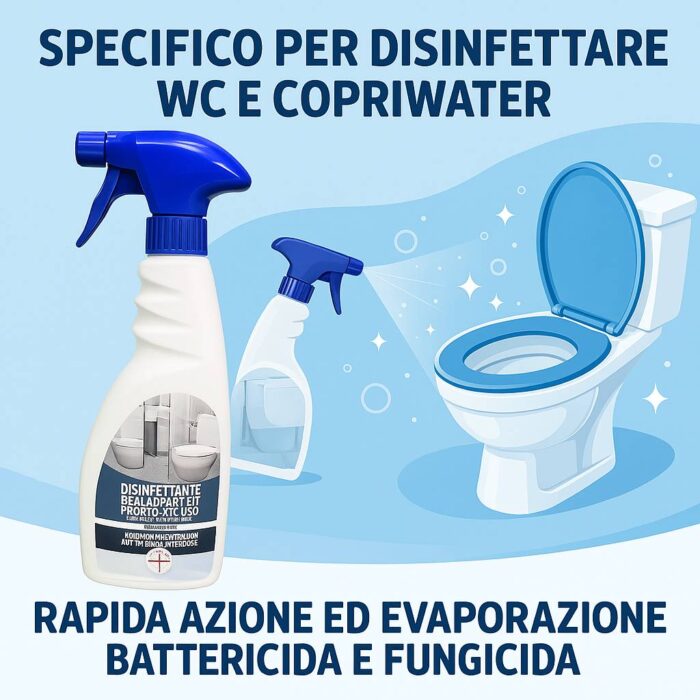 Disinfettante Superfici Spray Specifico per WC e Copriwater 750ml - immagine 2