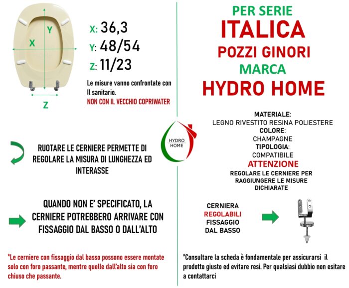 Copriwater Italica Pozzi Ginori legno rivestito in resina poliestere Champagne - immagine 2