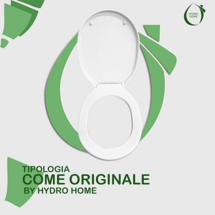 Copriwater Bianca Nero Ceramica termoindurente Soft Close bianco come originale - immagine 4