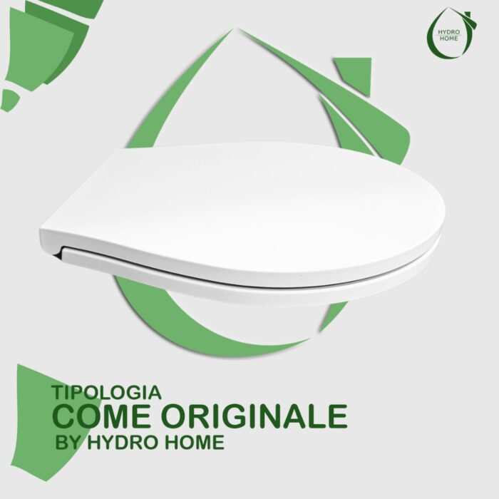 Copriwater Vera 48 Azzurra termoindurente Soft Close bianco come originale - immagine 3