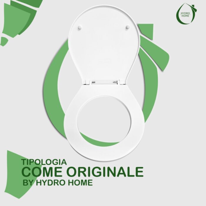 Copriwater Vera 48 Azzurra termoindurente Soft Close bianco come originale - immagine 4
