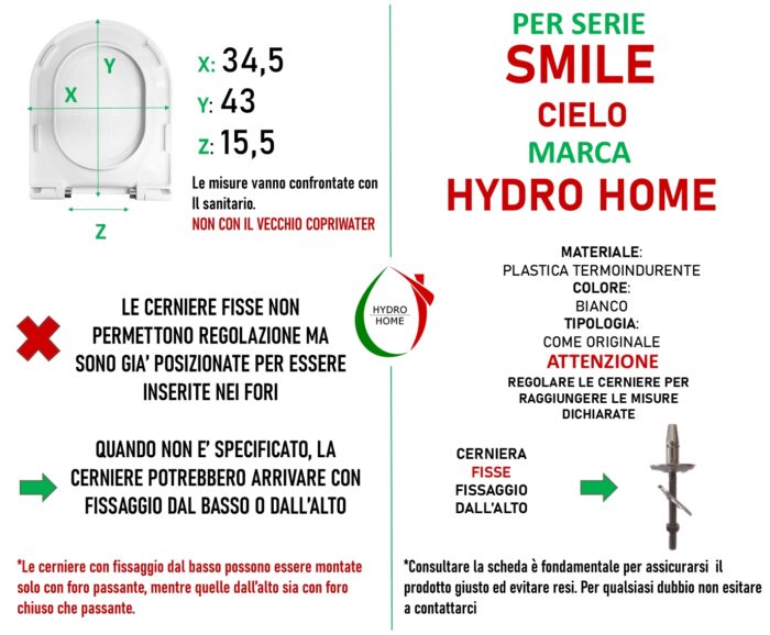 Copriwater Smile Cielo termoindurente bianco come originale - immagine 2