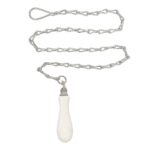 Catenella a maglia ovale con Pull in ceramica bianco per cassetta wc alta