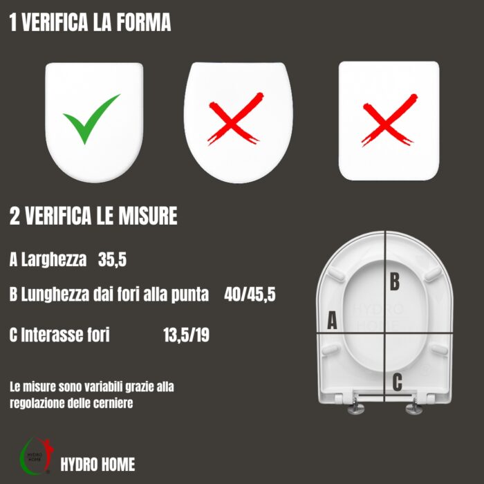 Copriwater HH375 fissaggio dall'alto compatibile con vari modelli termoindurente bianco - immagine 3