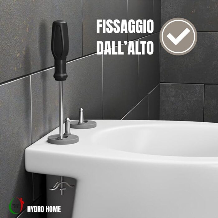 Copriwater HH375 fissaggio dall'alto compatibile con vari modelli termoindurente bianco - immagine 6