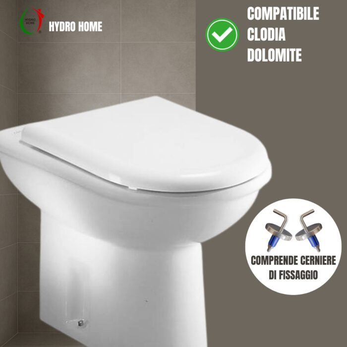 Copriwater Clodia Dolomite termoindurente bianco - immagine 3