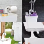 Kit Copriwater Forma a D Slim Soft Close e Sgancio Rapido termoindurente bianco + Cestino Portaoggetti Bianco - immagine 9