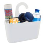 Kit Copriwater Forma a D Slim Soft Close e Sgancio Rapido termoindurente bianco + Cestino Portaoggetti Bianco - immagine 7