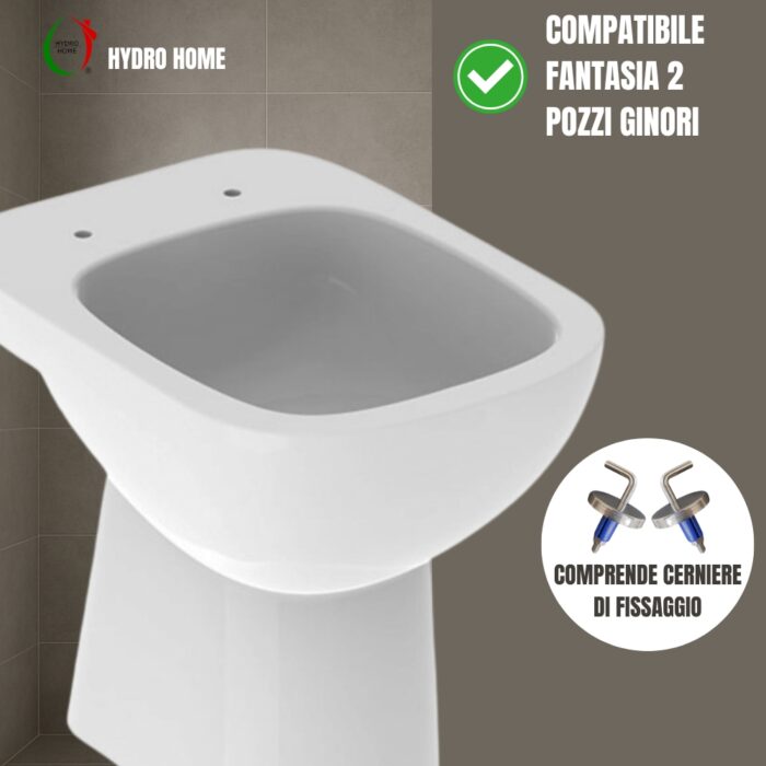 Copriwater Fantasia 2 a Terra Slim Pozzi Ginori termoindurente bianco - immagine 3
