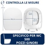 Copriwater 500 Pozzi Ginori termoindurente bianco come originale - immagine 2