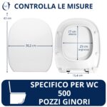 Copriwater 500 Pozzi Ginori Soft Close e Sgancio Rapido termoindurente bianco come originale - immagine 2