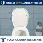 Copriwater 500 Pozzi Ginori Soft Close e Sgancio Rapido termoindurente bianco come originale - immagine 3
