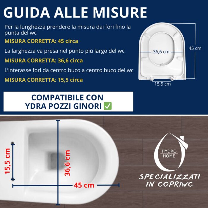 Copriwater Ydra Pozzi Ginori termoindurente bianco come originale - immagine 5