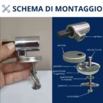 Cerniere regolabili Soft Close fissaggio dall alto per copriwc termoindurente con tassello rettangolare - immagine 5