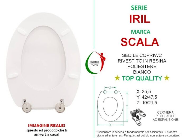 OCCASIONE, piccolo difetto - Copriwater Iril Scala legno rivestito in resina poliestere bianco - immagine 3