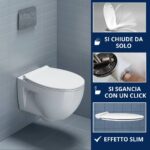 Copriwater New Light Catalano SLIM Soft Close e Sgancio Rapido fissaggio dall'alto termoindurente bianco - immagine 4