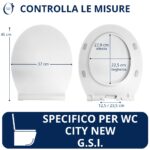 Copriwater City New G.S.I. SLIM Soft Close e Sgancio Rapido fissaggio dall'alto termoindurente bianco - immagine 2